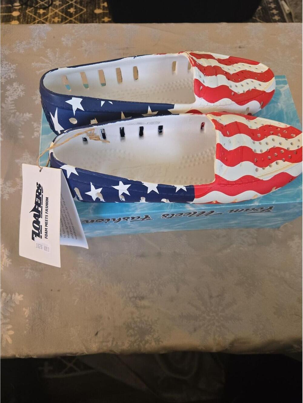 Floafers Posh Driver American Flag Foam Loafers - Women's Size 7 NWT - Picture 4 of 5